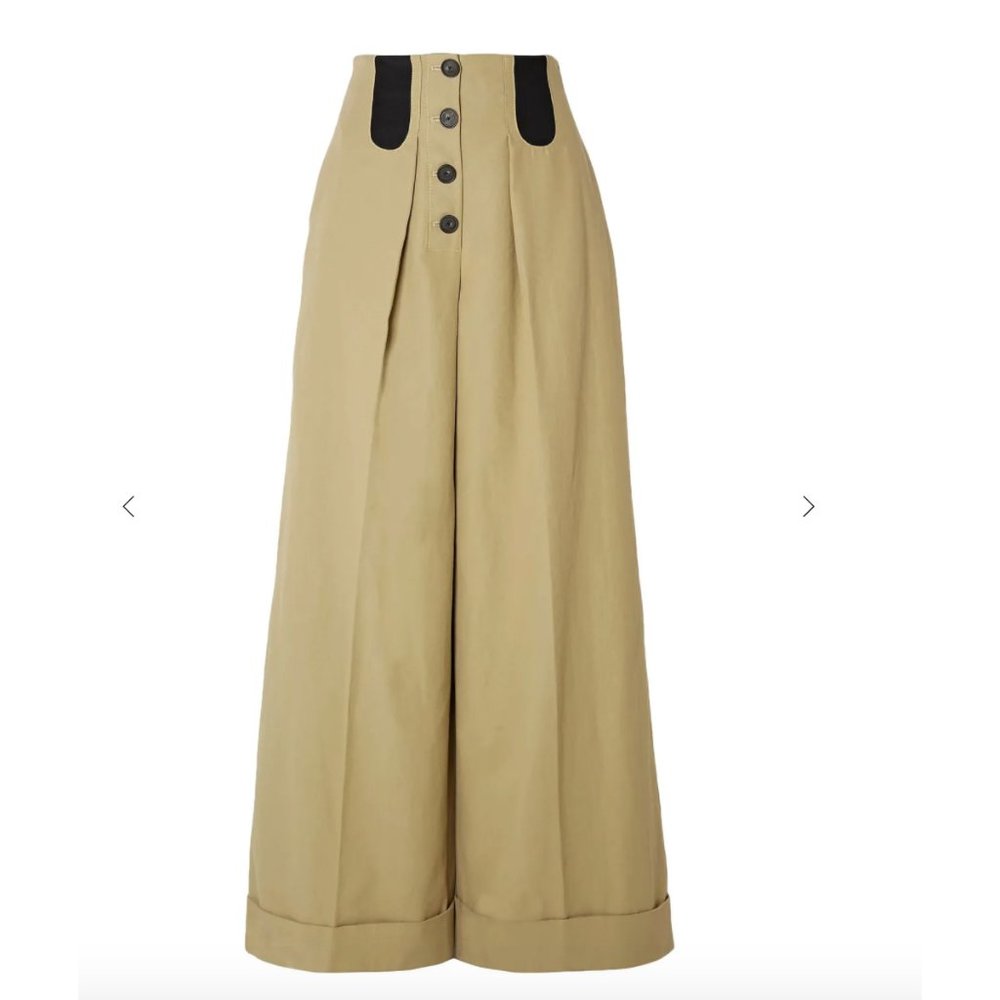 Rare Rosie Assoulin Cotton-Blend High Waist Wide-Leg Pants